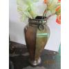 Image 2 : LG. METAL VASE W/ARTIFICIAL FLOWERS