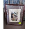 Image 1 : EGYPTIAN THEME PRINT ON PAPYRUS PAPER, FRAMED