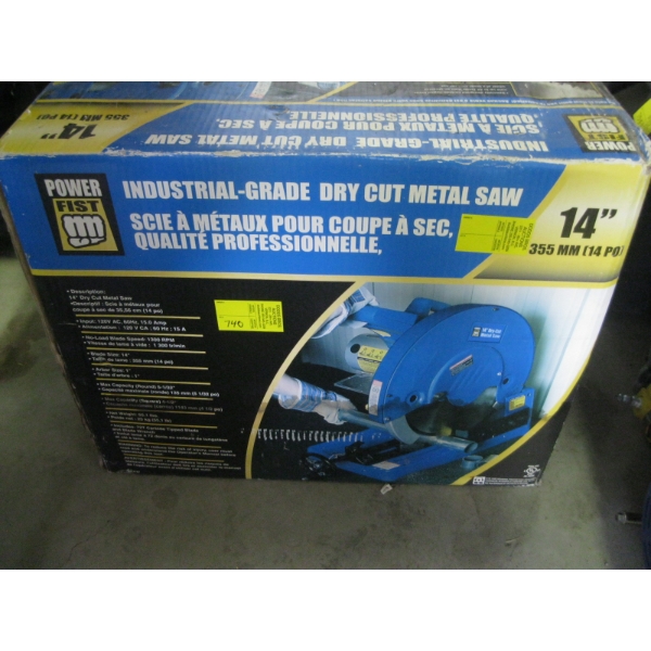 NEW IN BOX POWERFIST 14" METAL CUTOFF SAW