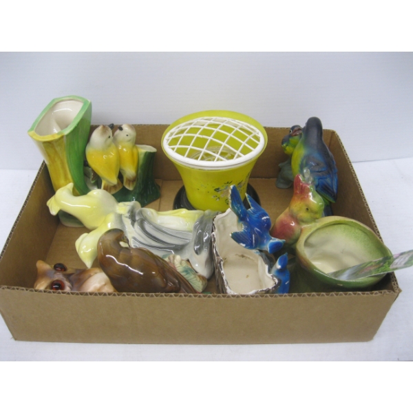 ASST. VASES, BIRD, DECORATIVE ITEMS, ETC.