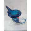 Image 2 : COBALT BLUE HORN OF PLENTY & SM. GLASS W/SILVER BASE DISH