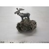 Image 1 : VINTAGE MINIATURE PEWTER MOOSE ON PIRATE ROCK