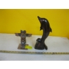 Image 1 : SM. CARVED & SIGNED TOTEM POLE & IRONWOOD DOLPHIN