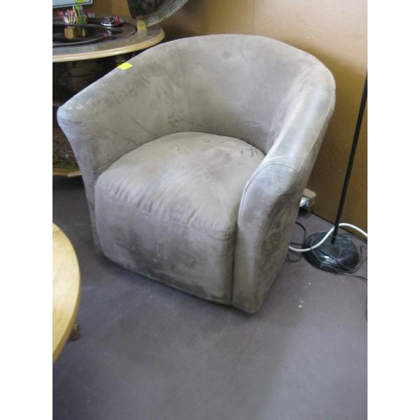 2 BROWN PADDED SWIVEL CHAIRS