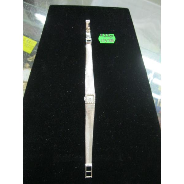 LADIES 18KT WHITE GOLD PREFIS INCABLOC WATCH, 33G