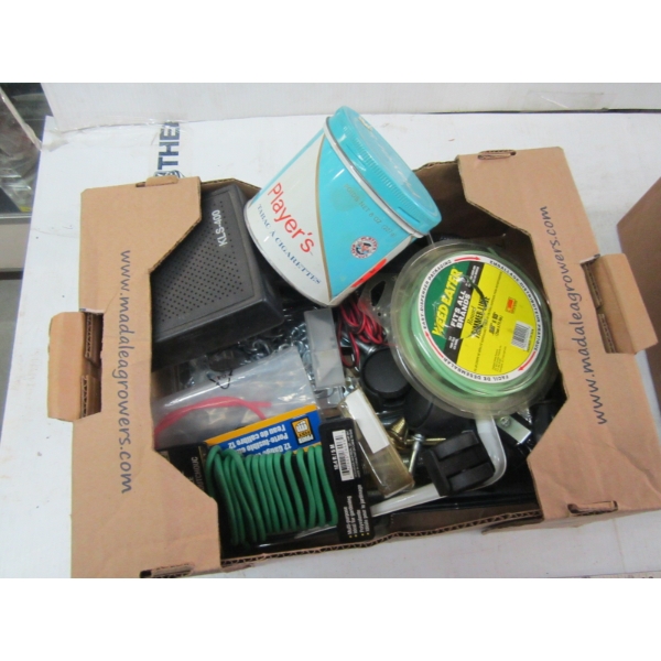 2 BOXES OF CHAIN, TRAILER ITEMS, ETC.
