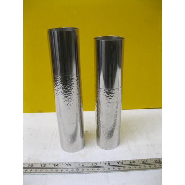 PAIR OF BRUTALIST METAL VASES