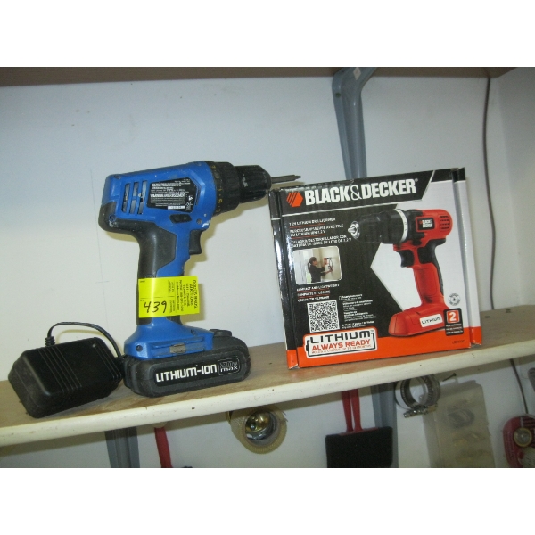 MASTERCRAFT LITHIUM 20V DRILL & A BLACK & DECKER CORDLESS 7.2V LITHIUM DRILL DRIVER
