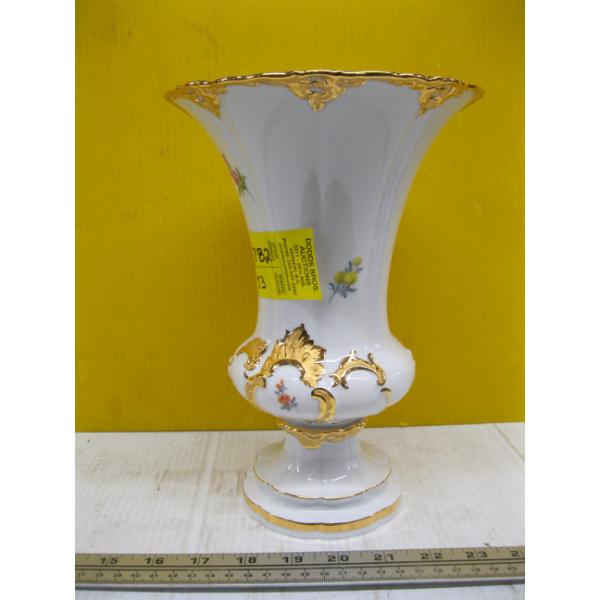 PORCELAIN PAINTED & GOLD EMBOSSED VASE