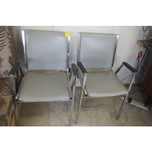 2 GREY OFFICE ARMCHAIRS