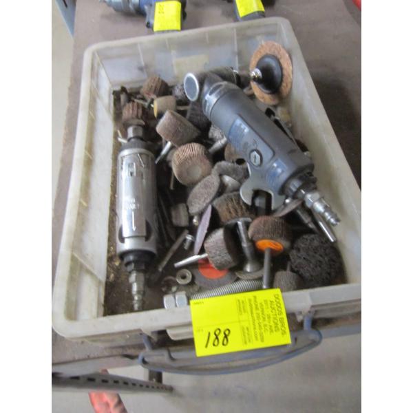 2 DIE GRINDERS & ASST. SANDING/BUFFING BUFFERS