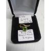 Image 2 : LADIES 10KT RING W/GREEN STONE, 3.5G, SZ 6 3/4