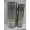 Image 2 : 2 BRUTALIST GERMAN LATHE TURNED METAL VASES
