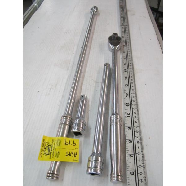 SNAP ON LONG RATCHET SWING BAR & 2 EXTENSIONS