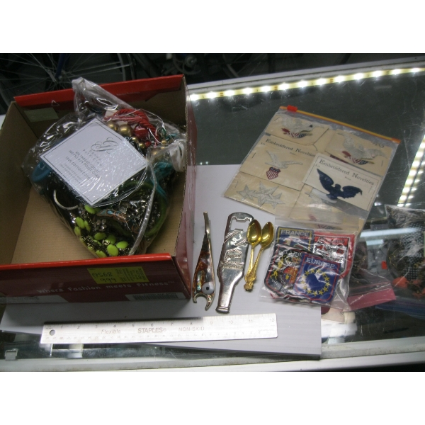 MISC. ITEMS - EMBROIDERY EAGLES, SPOONS, ETC.