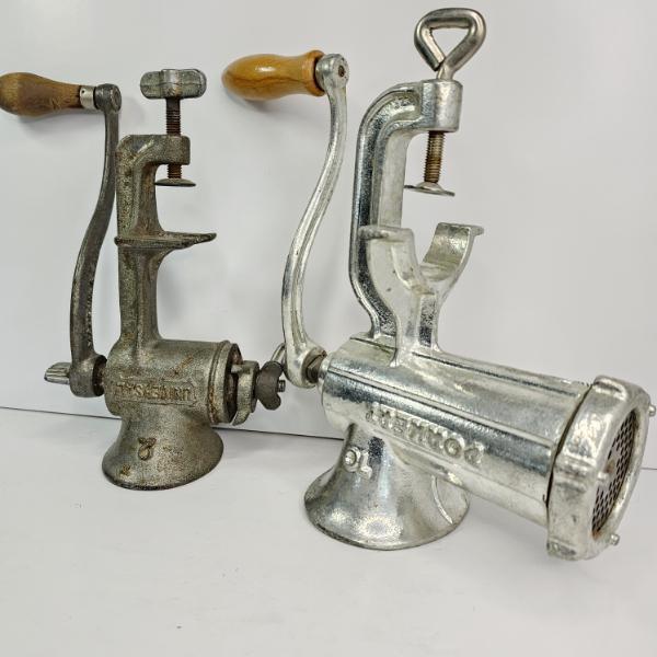 PROKET #10 & UNIVERSAL BRAND #2 MEAT GRINDERS