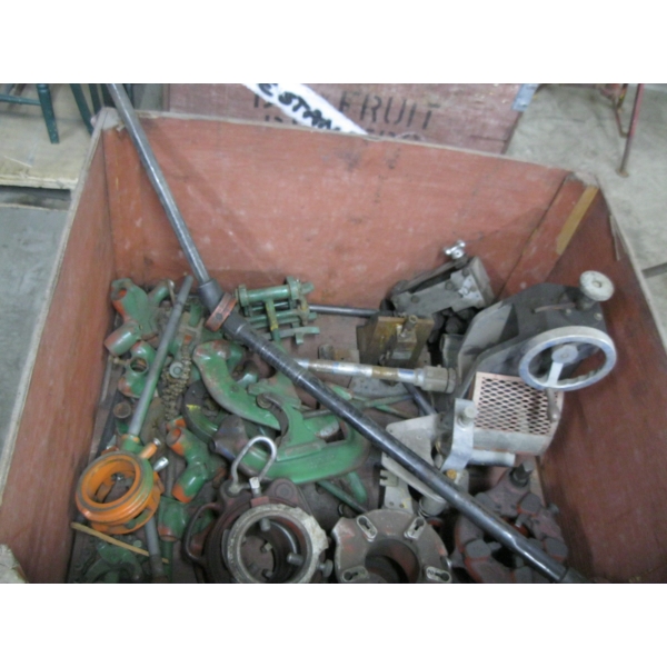 APPLE BIN W/ASST. RIGID PIPE CUTTERS, THREADERS, ETC.