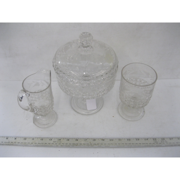 VINTAGE GLASSWARE - 3 PIECES