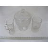 Image 1 : VINTAGE GLASSWARE - 3 PIECES