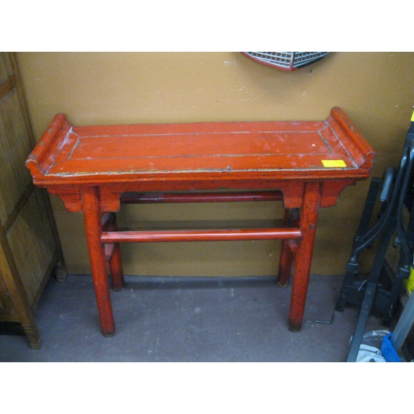 RED NARROW HALL TABLE - ASIAN LOOK