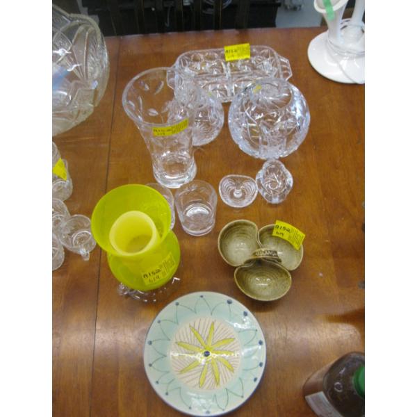 VARIOUS ITEMS - CRYSTAL, POTTERY, ETC.
