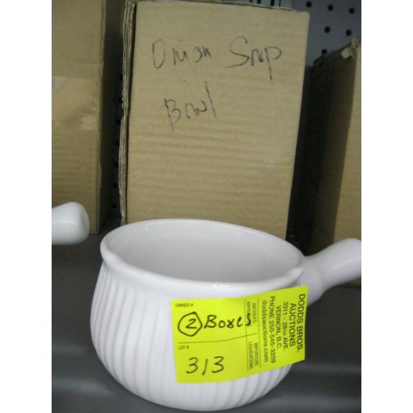 2 BOXES OF FRENCH ONION SOUP BOWLS - 3 PER BOX