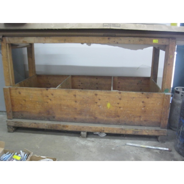 LG. WOODEN 3 BIN STAND
