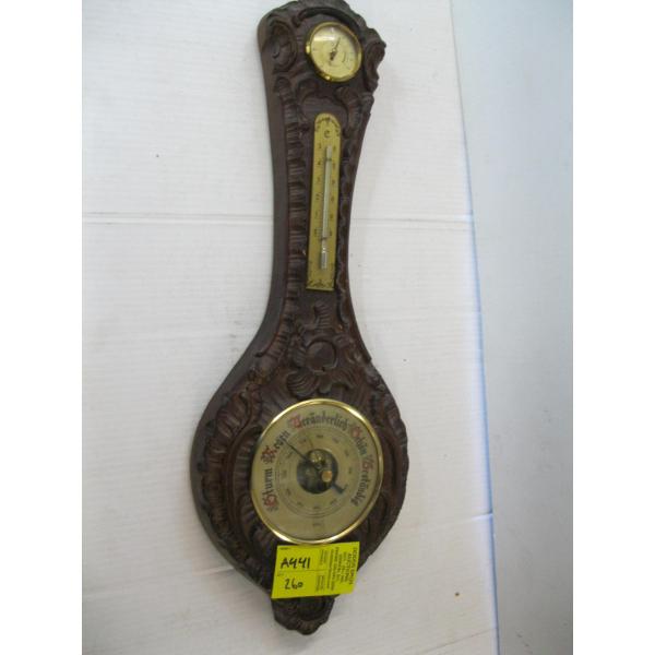 CARVED BAROMETER