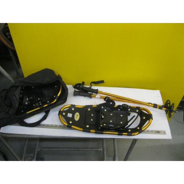 PAIR OF SNOWSHOES & WALKING POLES