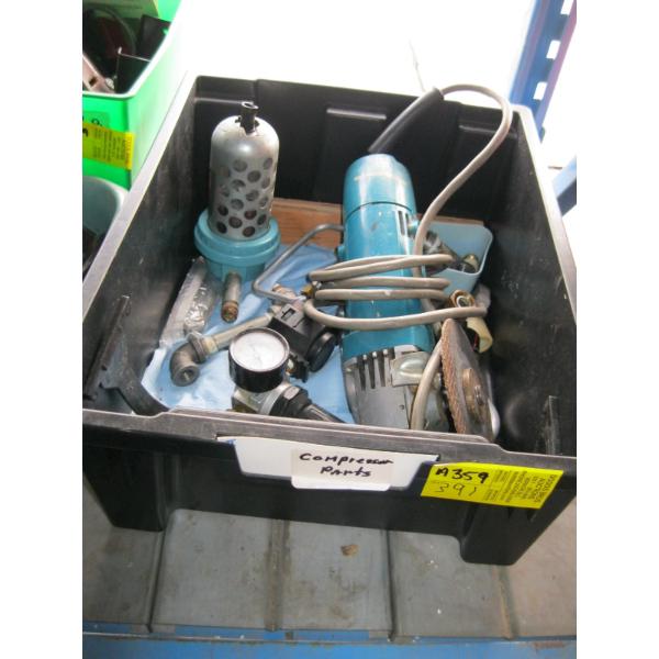 BIN W/MISC. MAKITA ANGLE GRINDER, ETC.