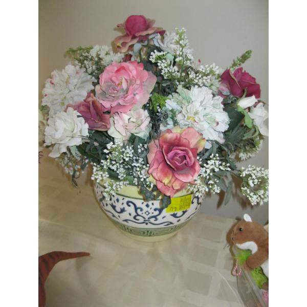 LG. PLANTER W/ARTIFICIAL FLOWERS