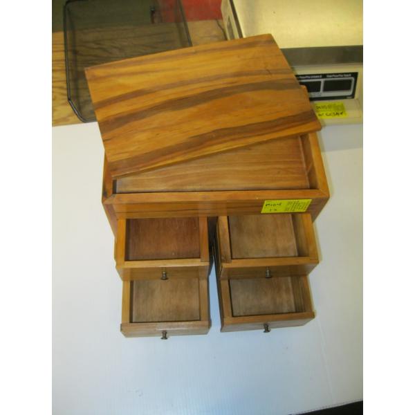LIFT TOP 4 DRAWER SM. WOODEN CABINET