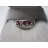 Image 3 : LADIES 10KT WHITE GOLD RING W/RED STONES, 3.5G, SZ 7