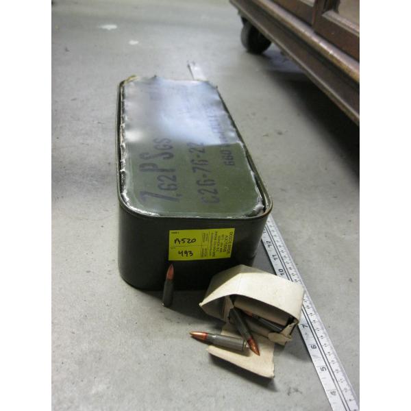 METAL UNSEALED CONTAINER - 7.62 APPROX. 660 ROUNDS .22CALIBER 7GRAMS
