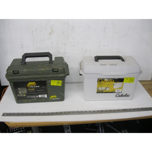 2 PLASTIC STORAGE BOXES
