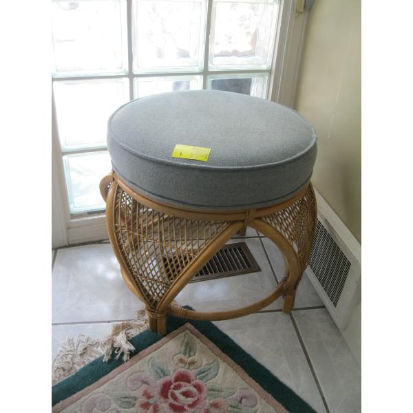 RATTAN PADDED TOP STOOL
