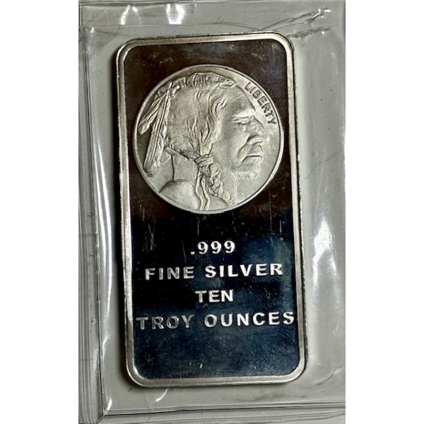 10 OZ. LIBERTY .999 SILVER BAR (TAX EXEMPT)