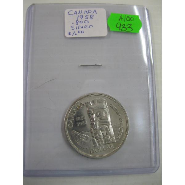 1958 CDN $1 COIN