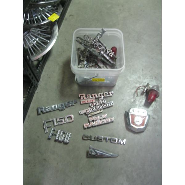 BIN OF ASST. EMBLEMS 