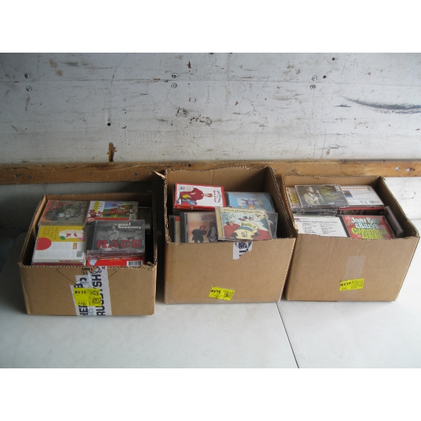 3 BOXES OF CDs