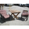 Image 1 : 2 GLIDER PATIO CHAIRS & WOODEN TABLE