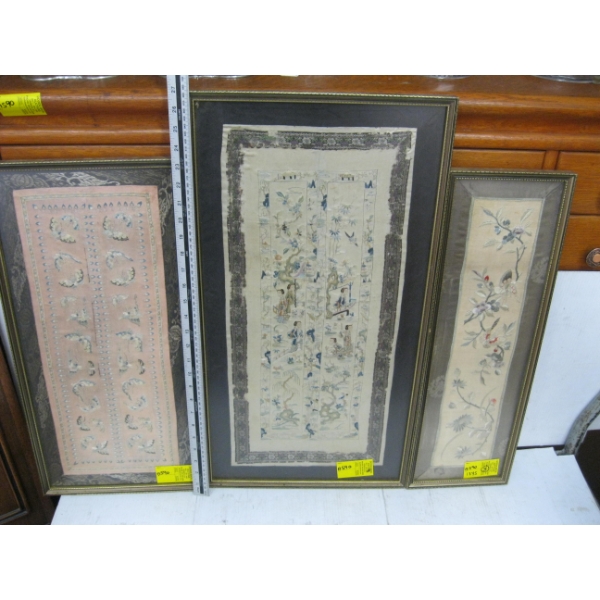 3 SILK FRAMED PICTURES