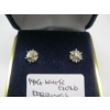 Image 3 : 14KT WHITE GOLD EARRINGS W/SMALL DIAMONDS