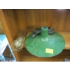 Image 1 : ANTIQUE TROUBLE LIGHT & GREEN ENAMEL LIGHT COVER