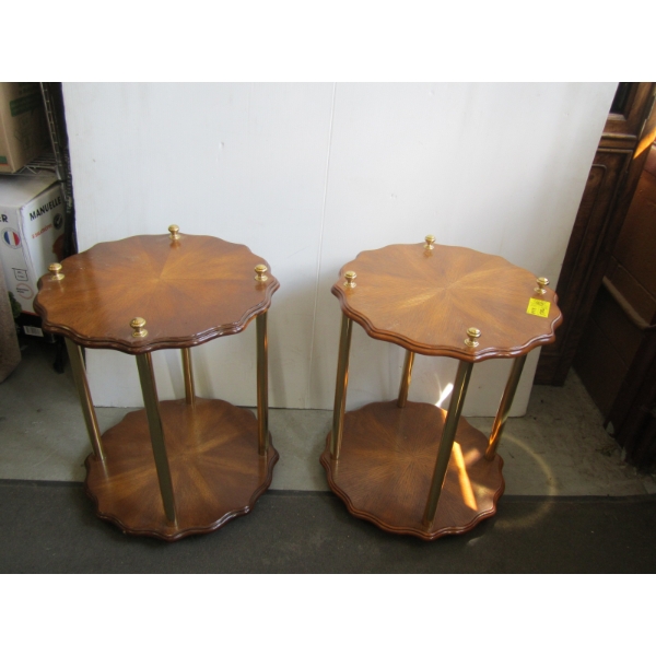 2 WOODEN END TABLES 