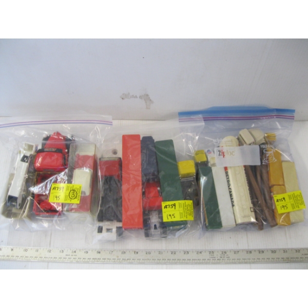3 BAGS OF SEMIS, TRAILERS, CARS, ETC.