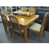 Image 2 : OAK DINING TABLE W/6 REED BACK CHAIRS