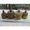 Image 1 : 4 ROUND WOODEN BUTTER STAMPS