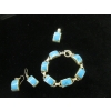 Image 2 : STERLING SILVER .925 SET - BRACELET, EARRINGS & PENDANT