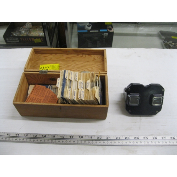 VIEW MASTER IN WOOD BOX W/ASST. SLIDES